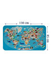 Eğitici Dünya Haritası Dünya Atlası Çocuk ve Bebek Odası Duvar Sticker-85x130-3787