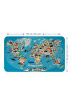 Eğitici Dünya Haritası Dünya Atlası Çocuk ve Bebek Odası Duvar Sticker-60x105-3787