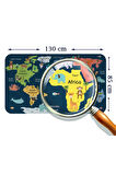 Eğitici Dünya Haritası Dünya Atlası Çocuk ve Bebek Odası Duvar Sticker-85x130-3810