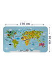 Eğitici Dünya Haritası Dünya Atlası Çocuk ve Bebek Odası Duvar Sticker-85x130-3830