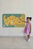 Eğitici ve Öğretici Cocuk Odası Türkiye Haritası Duvar Sticker-85x130-3873 | Dekoratif Sticker Duvar Süsü Oxy