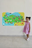 Eğitici ve Öğretici Cocuk Odası Türkiye Haritası Duvar Sticker-85x130-3876 | Dekoratif Sticker Duvar Süsü Oxy
