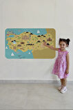 Eğitici ve Öğretici Cocuk Odası Türkiye Haritası Duvar Sticker-85x130-3877 | Dekoratif Sticker Duvar Süsü Oxy