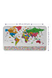Eğitici - Öğretici Dünya ve Türkiye Haritası Çocuk Odası Duvar Sticker-60x105-3885