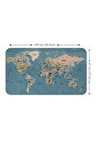 Eğitici - Öğretici Dünya ve Türkiye Haritası Çocuk Odası Duvar Sticker-60x105-3889