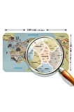 Eğitici - Öğretici Dünya ve Türkiye Haritası Çocuk Odası Duvar Sticker-60x105-3889