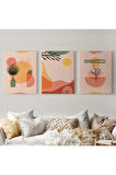 3’lü Tablo Modern Minimal Tasarım Takım Dekoratif Şık ve Modern Duvar Tablo Seti-BG-32