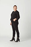 P001s Düz Renk Tam Kalıp Dar Paça Kot Pantolon Siyah