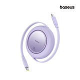 Baseus Free2Pull Mini Geri Çekilebilir Şarj Kablosu USB-C’den USB-C’ye 100W 2m - Mor