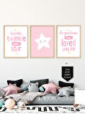Twinkle Twinkle Little Star Çocuk Odası Çerçeveli Tablo Set
