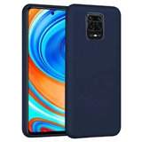 Xiaomi Redmi Note 9S İçi Kadife Silikon Kılıf Lacivert