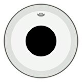 REMO P3-1324-10- Powerstroke® P3 Şeffaf Top Black Dot™ 24" Bas Davul Derisi