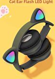 Kablosuz Uyumlu Bluetooth Kulak Üstü Kedili P47m Kulaklık RGB Işıklı Kedi Desenli Kulaklık