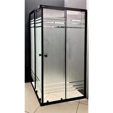 Durul Duşakabin Kare Siyah Desenli