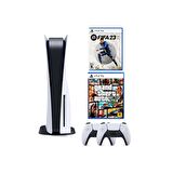 Playstation 5 Disk li + 2. PS5 DualSense Kol + Fifa 23 + GTA 5 (ithalatçı Garantili)