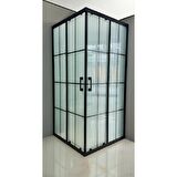 Durul Duşakabin Kare Komple Buzlu Siyah Çizgi 5mm H:190