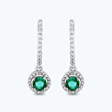 Pırlanta Zümrüt Küpe