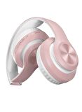 P68 Mikofonlu SD Kart Girişli FM Radyolu Bluetooth 5.0 Kulak Üstü Kulaklık PEMBE