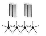 Roborock S5 Max, S5, S4 Max, S6 MaxV, S6, S6 Pure Modelleri Uyumlu Filtre-Yan Fırça Seti - 4'lü Set