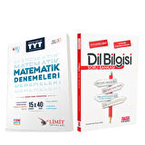 Limit Yayınları TYT Matematik 15x40 Denemeleri ve AKM Dil Bilgisi Soru Bankası Seti 2 Kitap
