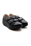 Dr.Comfort 5016 Diyabetik Afo-Lenf-Ödem Rocker Bottom Kadın Deri Ayakkabı Siyah