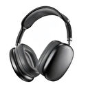 Pro Max Siyah Kablosuz 5.0 Mikrofonlu Sd Kart Girişli Aux Kablolu Bluetooth Kulaklık