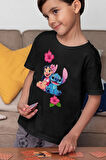 Stitch Ve Lola Baskılı Unisex Çizgi Film Çocuk Tişört (1-12 YAŞ)