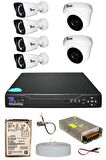 Picam Pro 6 Kameralı 4 Bullet 2 Dome Full HD Sony Lensli Kamera Gece Görüşlü 100 GB Kamera Seti