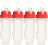 Bebedor Silikon Kaşıklı Biberon 120ML +6 Ay Şeffaf (Kod:7509) (4 Lü Set)