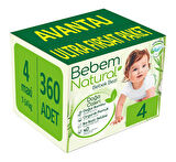 Bebem Bebek Bezi Natural Beden:4 (7-14KG) Maxi 416 Adet Avantaj Ultra Fırsat Pk