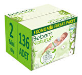 Bebem Bebek Bezi Natural Beden:2 (3-6Kg) Mini 136 Adet Ekonomik Fırsat Pk