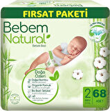 Bebem Bebek Bezi Natural Beden:2 (3-6Kg) Mini 136 Adet Ekonomik Fırsat Pk