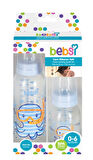 Bebsi Cam Biberon Seti (Mavi - Pembe) (250ML+125ML) (Karma 2 Li Set)