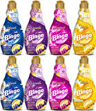 Bingo Soft Çamaşır Yumuşatıcı Konsantre 1440ML Karma 8 Li Set (Lilyum-Lavanta-Begonvil-Nergis)