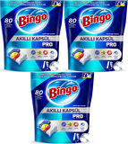 Bingo Akıllı Kapsül Pro Bulaşık Makinesi Deterjanı Tableti 240 Adet Limon Kokulu (3PK*80)