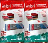 Brillant Vakumlu Poşet/Hurç 100*130CM Mega (İç Adet 1) (2 Li Set)