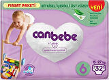 Canbebe Bebek Bezi Beden:6 (15-27Kg) Extra Large 160 Adet Mega Fırsat Pk