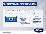 Canped Hasta Vücut Perine Temizleme Islak Mendil Havlu 48 Yaprak XL (5 Li Set) Plastik Kapaklı