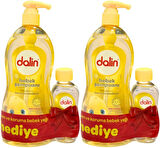 Dalin Bebek Şampuanı Klasik 700ML Pompalı + Bebek Yağı Hediye 100ML (Nem Koruma) (2 Li Set)