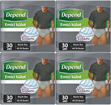 Depend Emici Külot Hasta Bezi Large - Büyük Erkek 120 Adet (4PK*30)