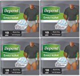 Depend Emici Külot Hasta Bezi Large - Büyük Erkek 40 Adet (4PK*10)