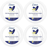Dove Besleyici El ve Vücut Bakım Kremi 250ML Rich Nourishment Cream (Mavi) (4 Lü Set)
