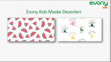 Evony 3 Katlı Filtreli Burun Telli Cerrahi Maske (Kids Çoçuklar İçin) 600 Lü Set (Desenli)