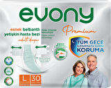 Evony Premium Hasta Bezi Yetişkin Bel Bantlı Tekstil Yüzey L-Büyük 90 Adet