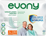 Evony Hasta Bezi Yetişkin Bel Bantlı Tekstil Yüzey L-Büyük 60 Adet + Yatak Koruyucu Örtü 30 Adet