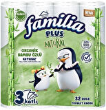 Familia Plus Tuvalet Kağıdı 3 Katlı 128 Li Paket Natural Organik Bambu Özlü (4PK*32)