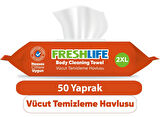 Freshlife Hasta Vücut Temizleme Islak Mendil Havlu 50 Yaprak XL (9 Lu Set)