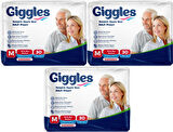 Giggles Hasta Bezi Yetişkin Bel Bantlı Tekstil Yüzey Orta - Medium (M) 90 Adet (3PK*30)