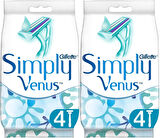 Gillette Simply Venus 2 Kullan At Kadın Tıraş Bıçağı 8 Li Set (2PK*4)