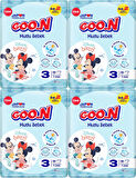 Goon Mutlu Bebek Bebek Bezi Beden:3 (7-12Kg) Midi 144 Adet Jumbo Aylık Pk